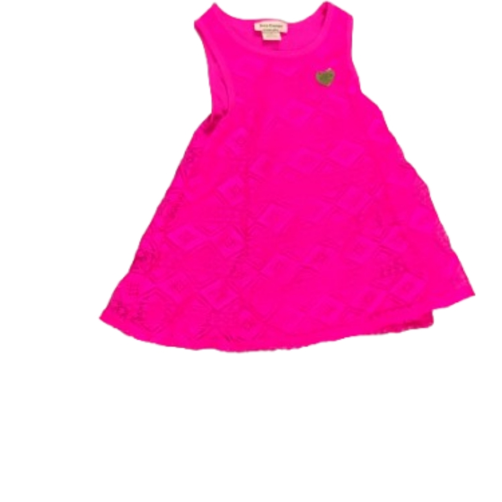 Juicy Couture Girls Vibrant Pink Lace Dress Sz 6